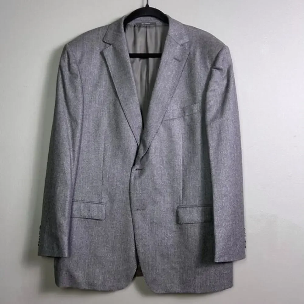 Z Zegna suit blazer pants size 42 L US‎ / 54 R Italy City gray flannel wool